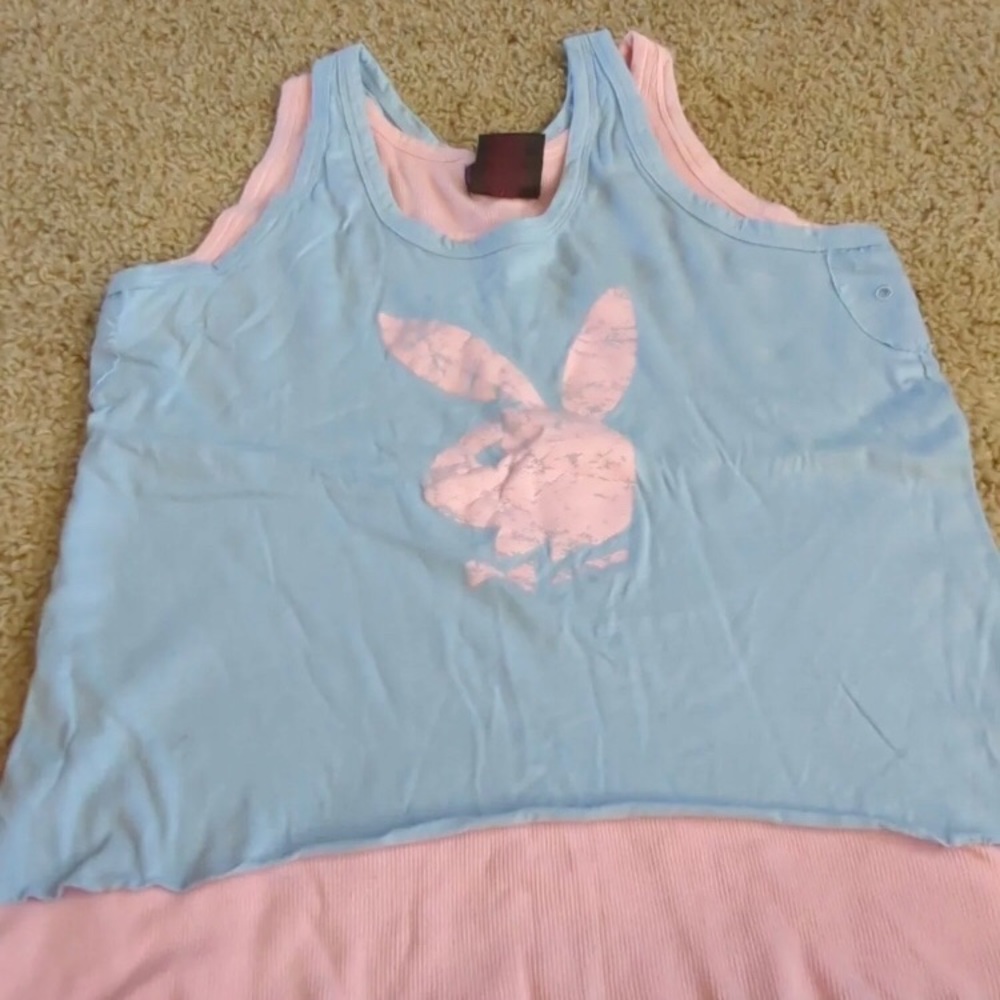 Vintage cotton candy Playboy tank top